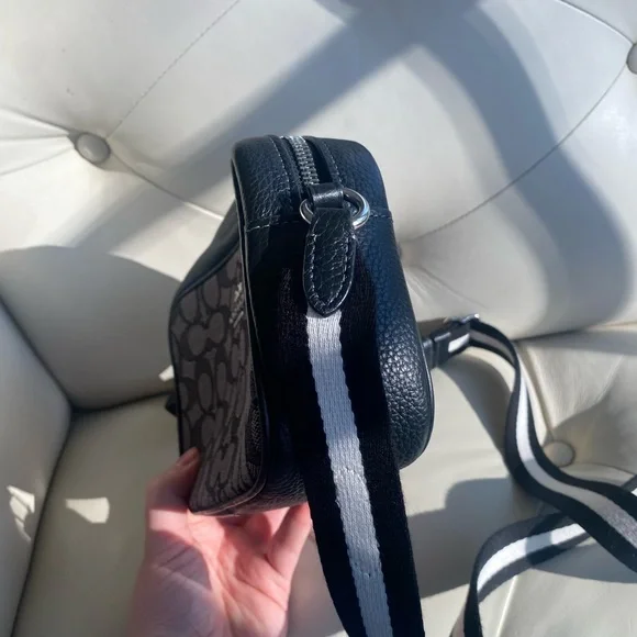 Coach Signature Black and Gray Crossbody Bag - Picture 6 of 10